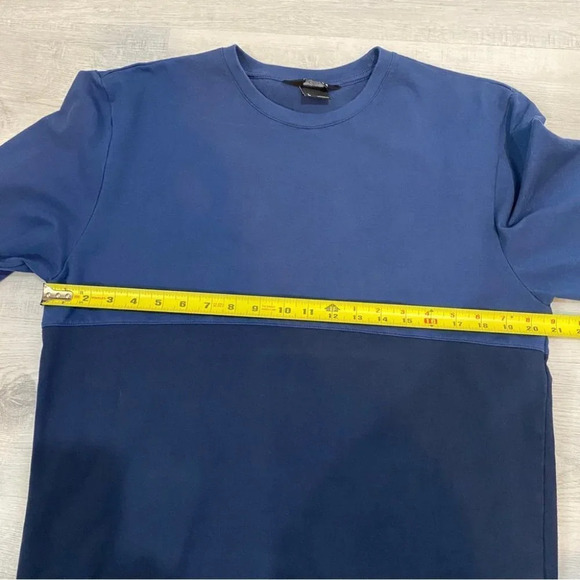 Aether Mens L Pullover Crewneck Color Block Navy Blue Sweatshirt - Picture 5 of 16